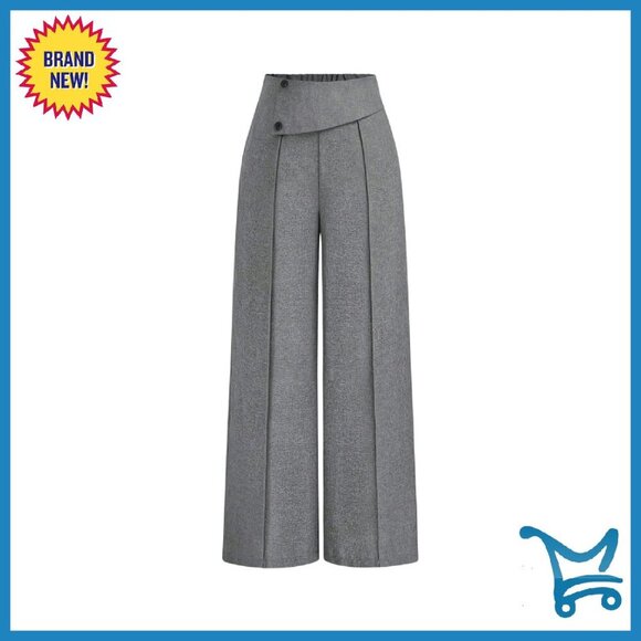 Plus Size High Waisted Dress Pants Straight Leg Office Work Trousers